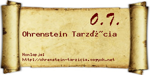 Ohrenstein Tarzícia névjegykártya